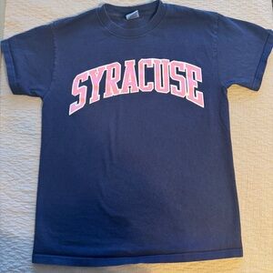 Syracuse University Tee Navy + Pink Size Small